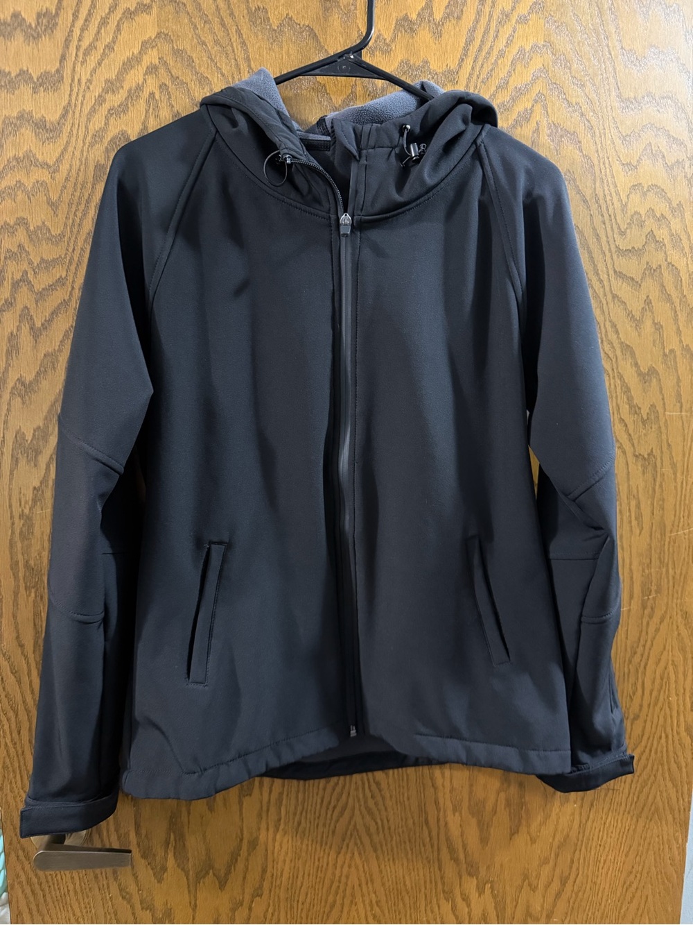 Fabletics Black Hooded Softshell Fleece Jacket Women’s Large